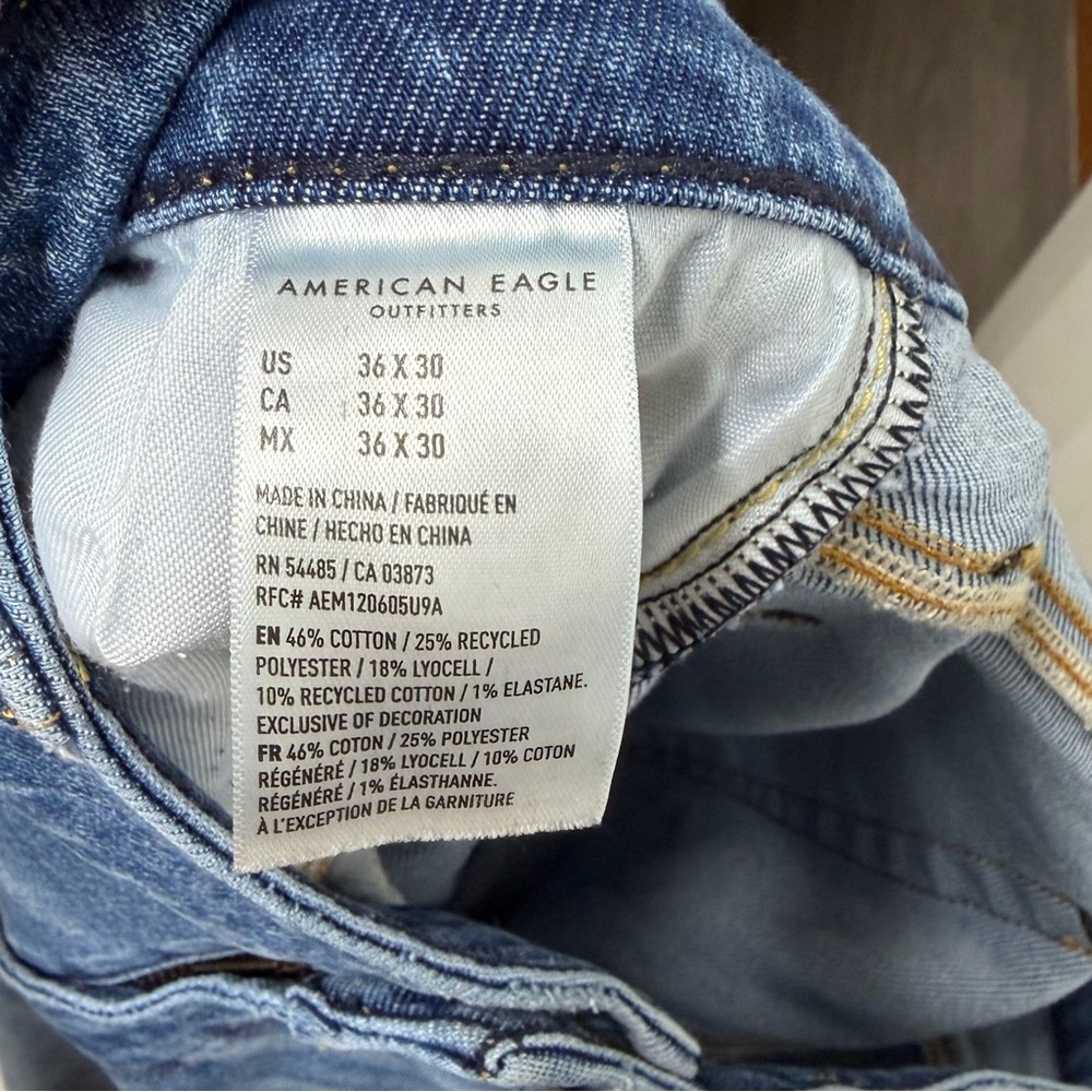 American Eagle Outfitters Men’s AE AirFlex+ Skinny Jeans 36x30 Blue High Stretch - Picture 11 of 13